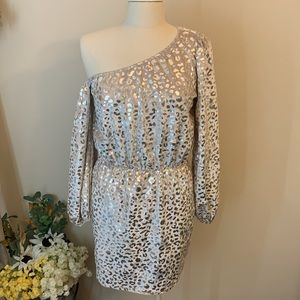 Hailey & Co leopard one shoulder dress